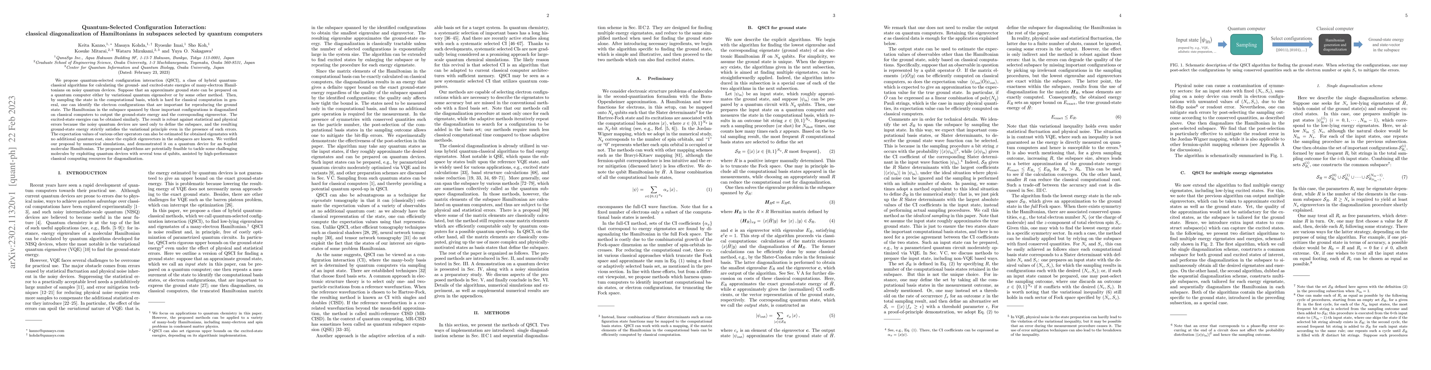 Thumbnail for Quantum-Selected Configuration Interaction: classical diagonalization of
  Hamiltonians in subspaces selected by quantum computers