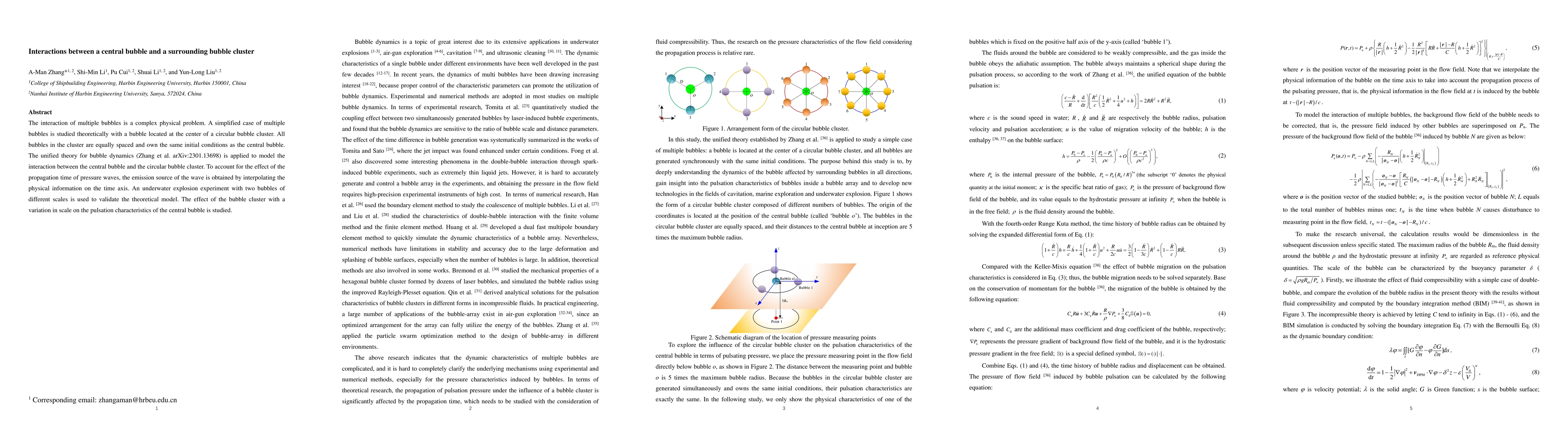 Thumbnail for Interactions between a central bubble and a surrounding bubble cluster