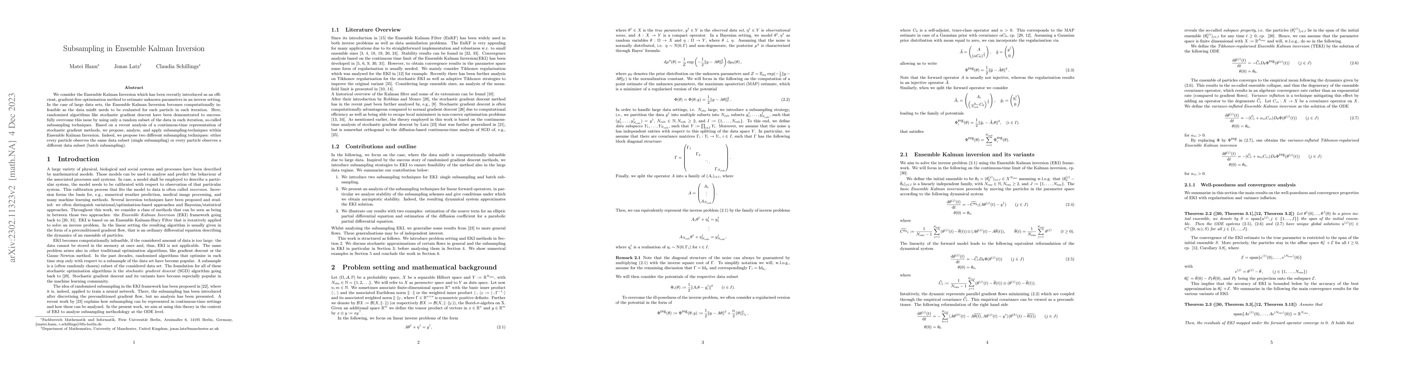 Thumbnail for Subsampling in ensemble Kalman inversion