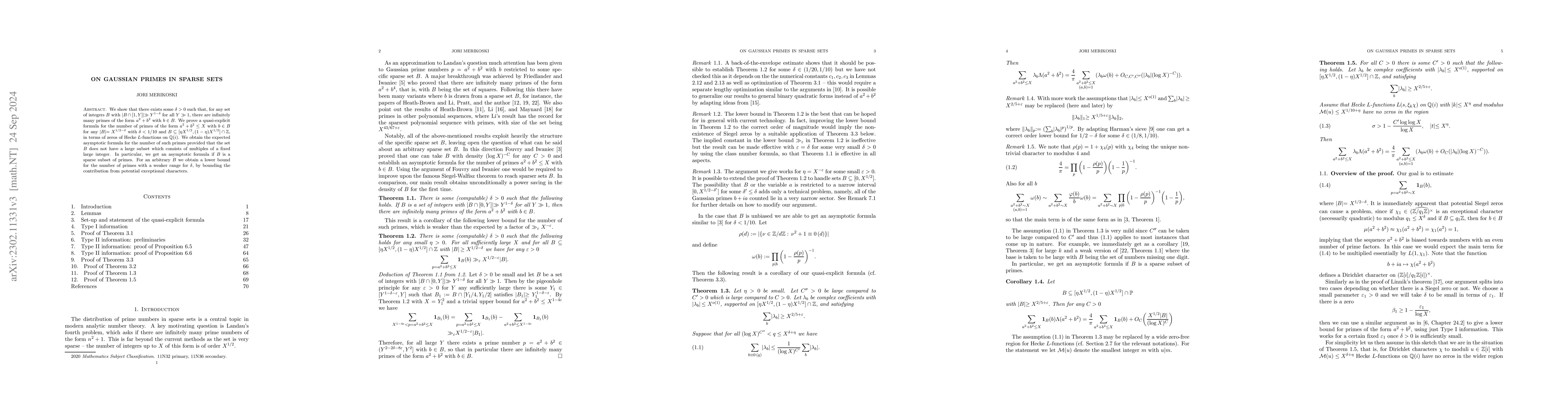 Thumbnail for On Gaussian primes in sparse sets