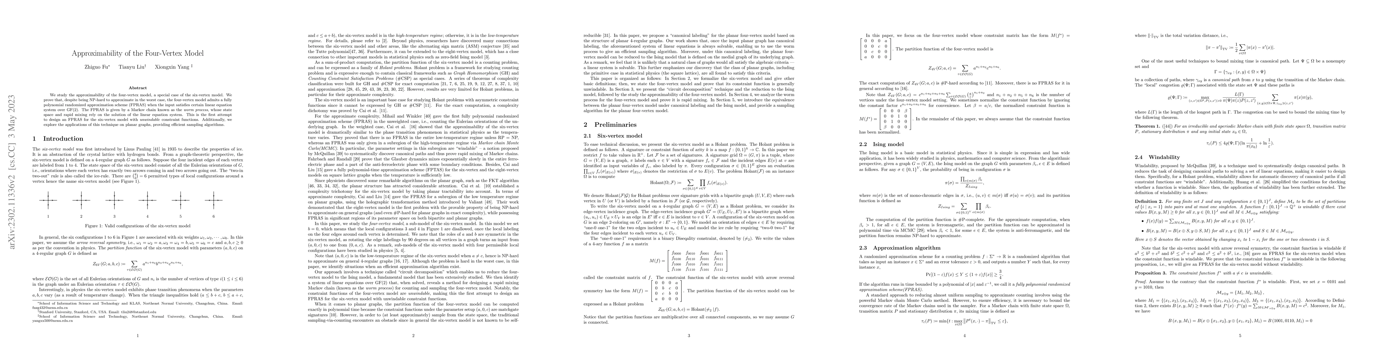 Thumbnail for Approximability of the Four-Vertex Model