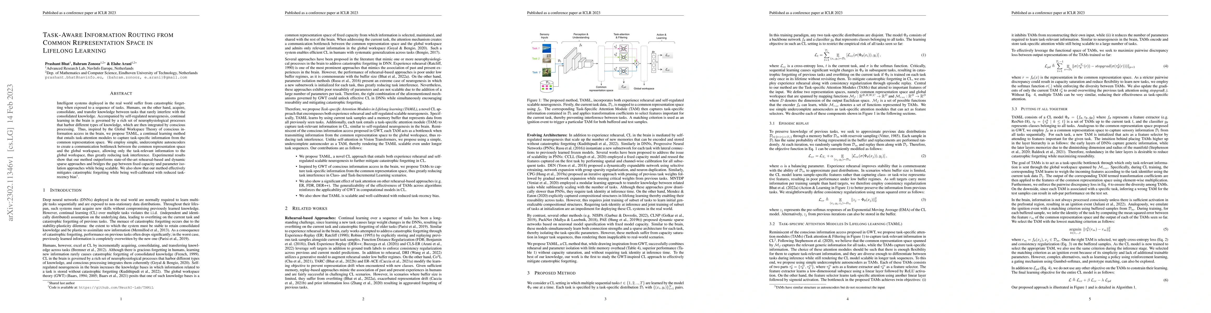 Thumbnail for Task-Aware Information Routing from Common Representation Space in
  Lifelong Learning