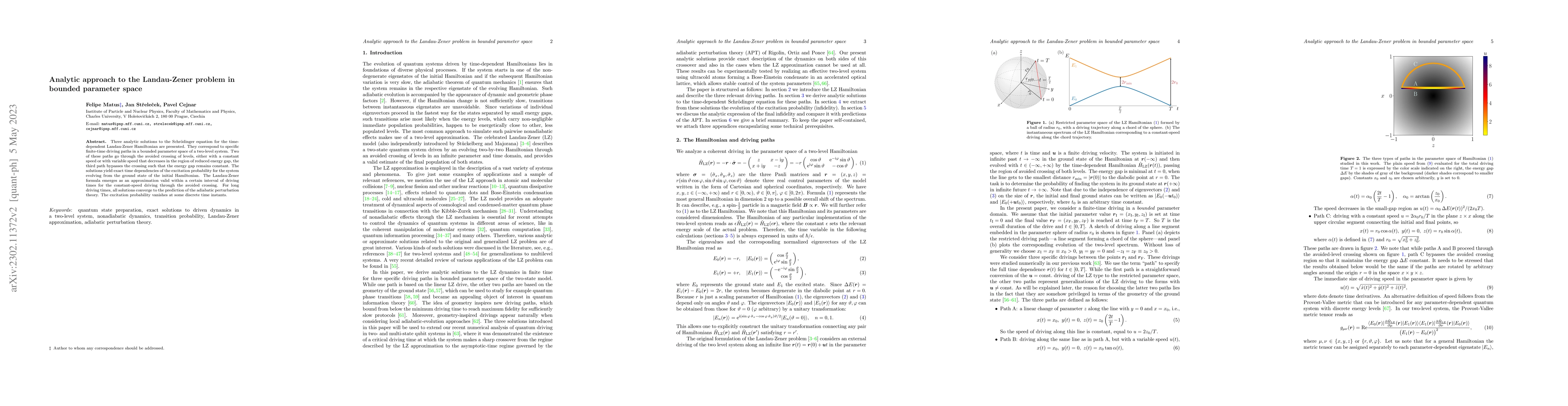 Thumbnail for Analytic approach to the Landau-Zener problem in bounded parameter space