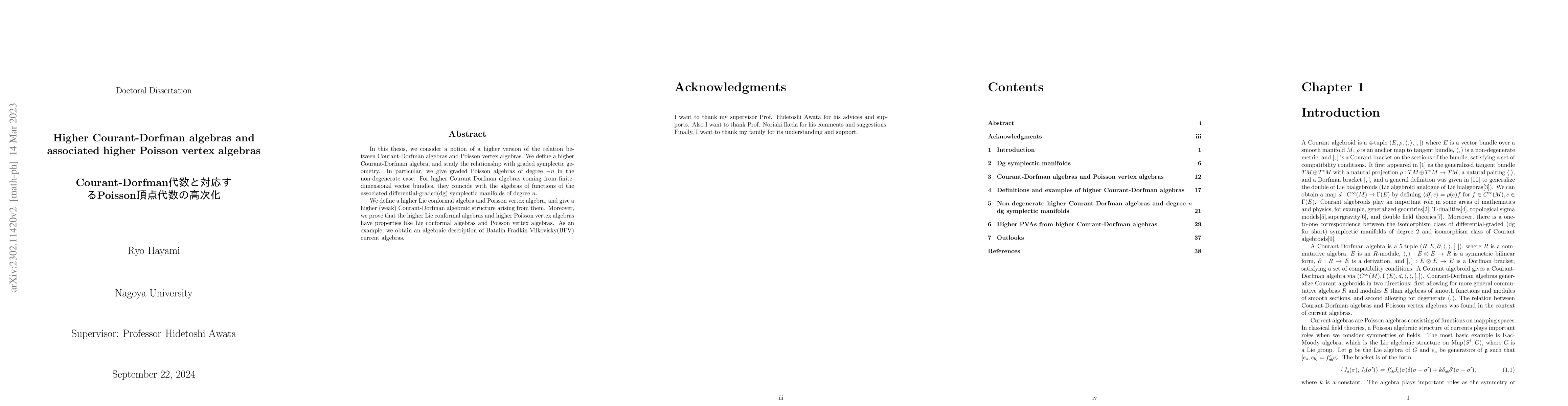 Thumbnail for Higher Courant-Dorfman algebras and associated higher Poisson vertex
  algebras