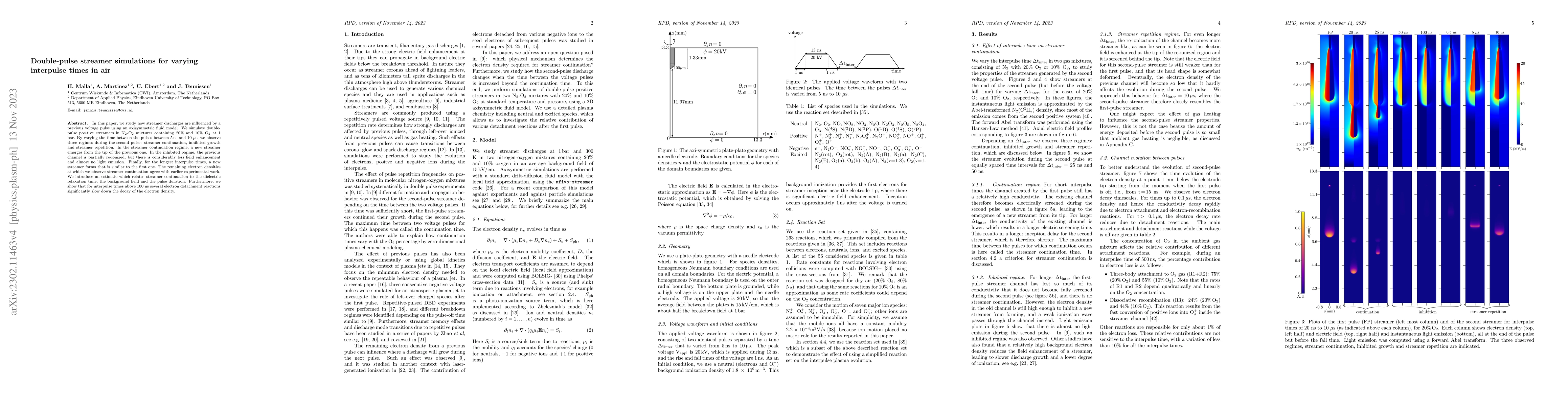 Thumbnail for Double-pulse streamer simulations for varying interpulse times in air