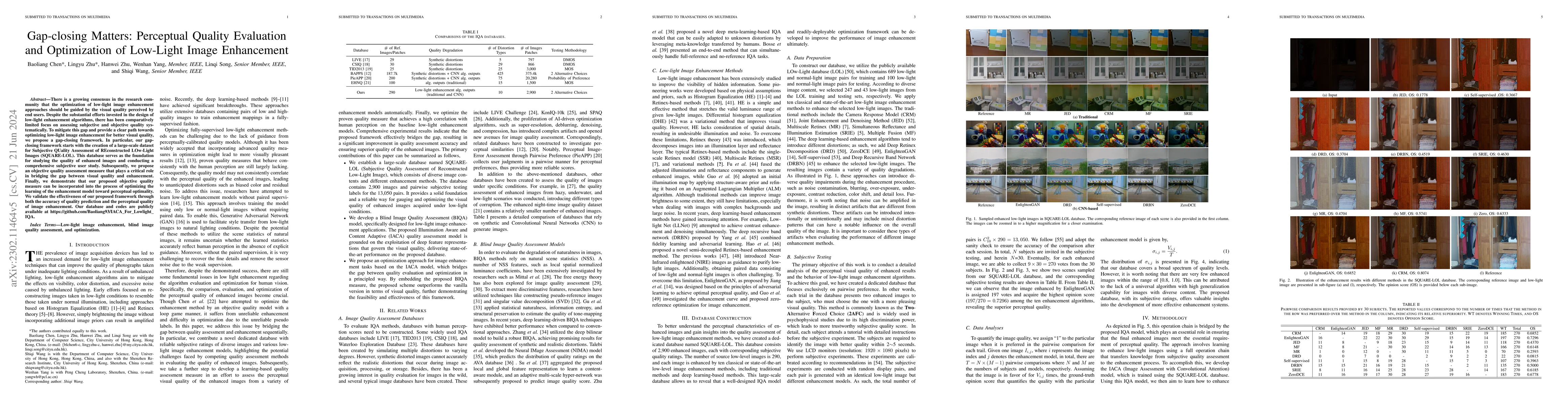 Thumbnail for Gap-closing Matters: Perceptual Quality Evaluation and Optimization of
  Low-Light Image Enhancement