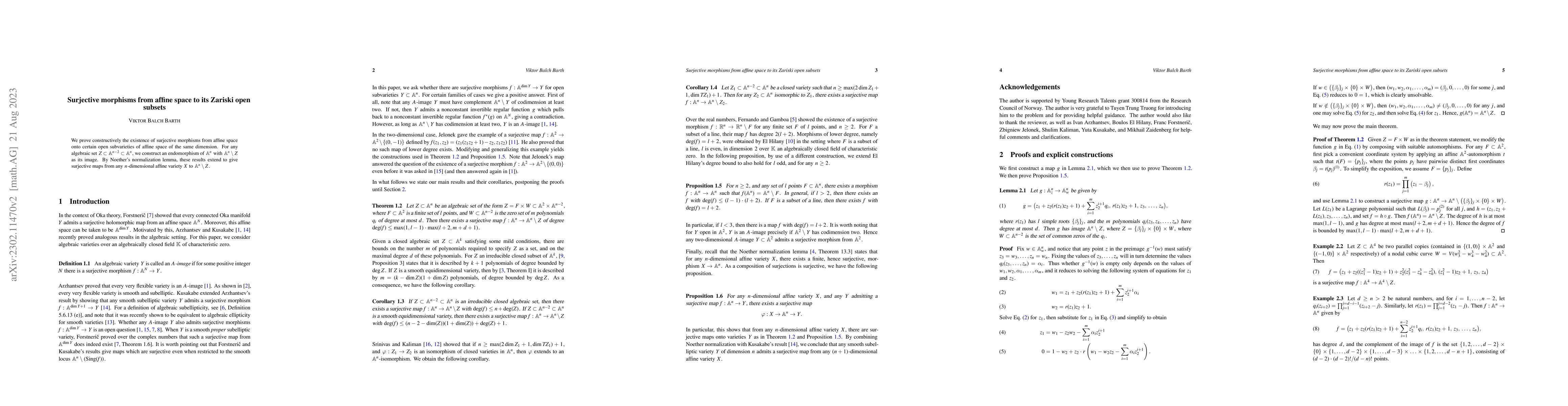 Thumbnail for Surjective morphisms from affine space to its Zariski open subsets