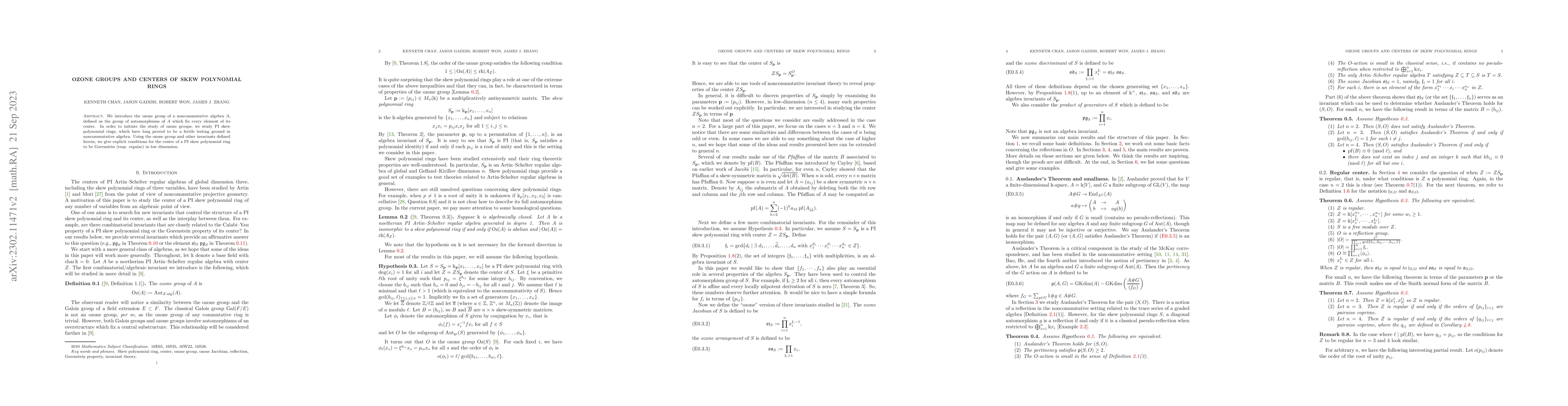 Thumbnail for Ozone groups and centers of skew polynomial rings