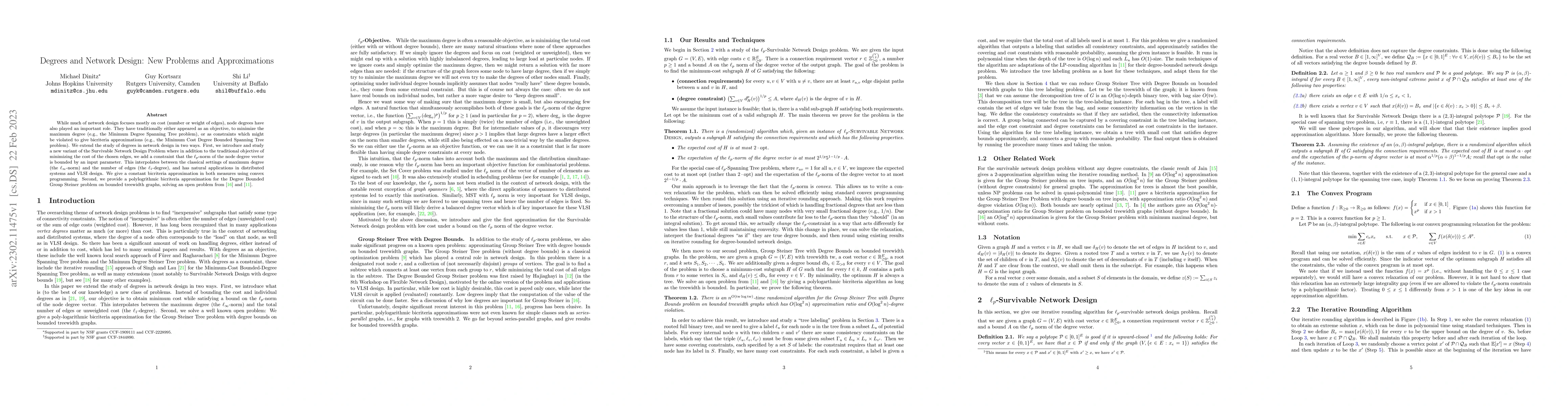 Thumbnail for Degrees and Network Design: New Problems and Approximations