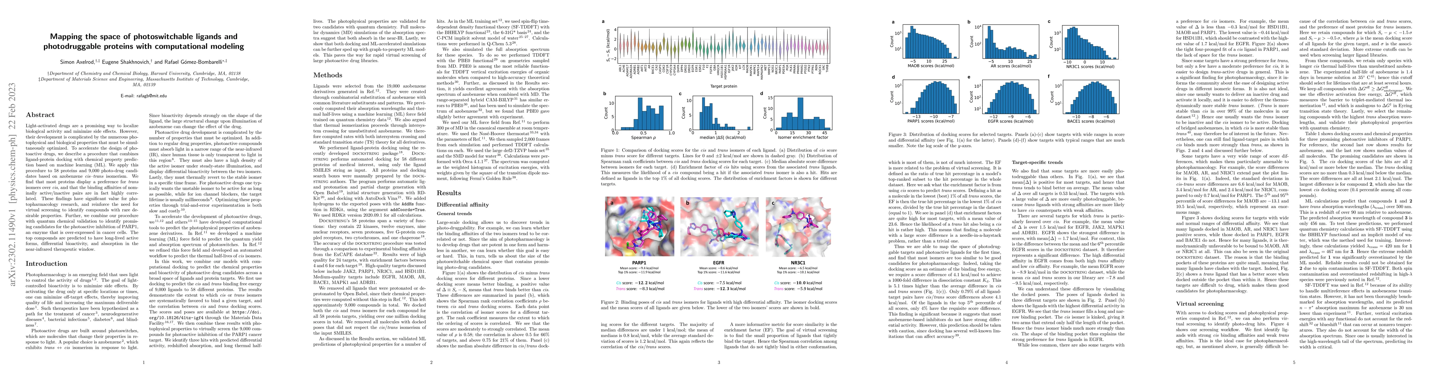 Thumbnail for Mapping the space of photoswitchable ligands and photodruggable proteins
  with computational modeling