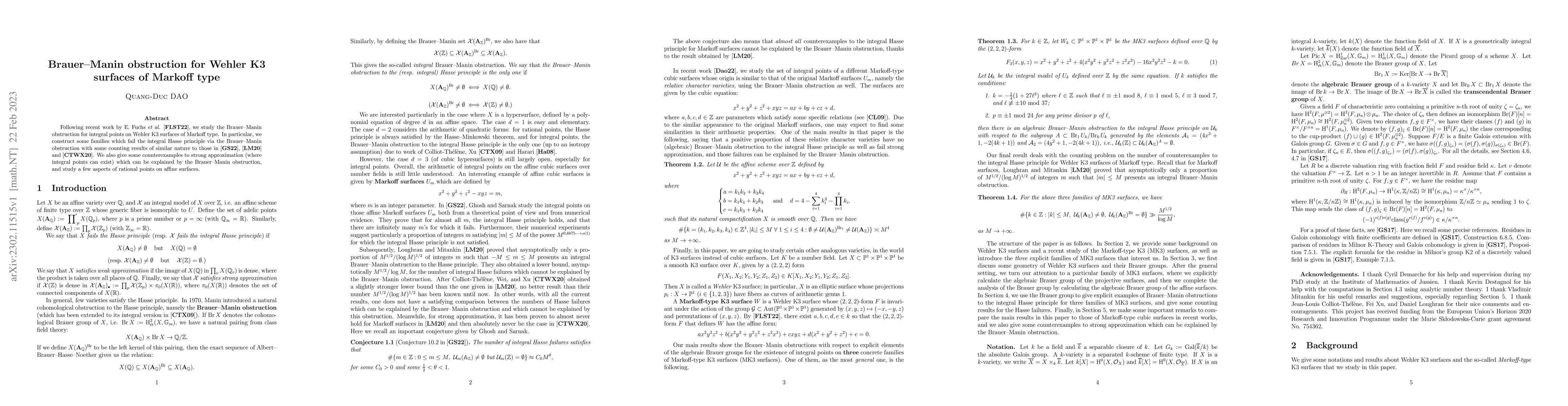 Thumbnail for Brauer-Manin obstruction for Wehler K3 surfaces of Markoff type
