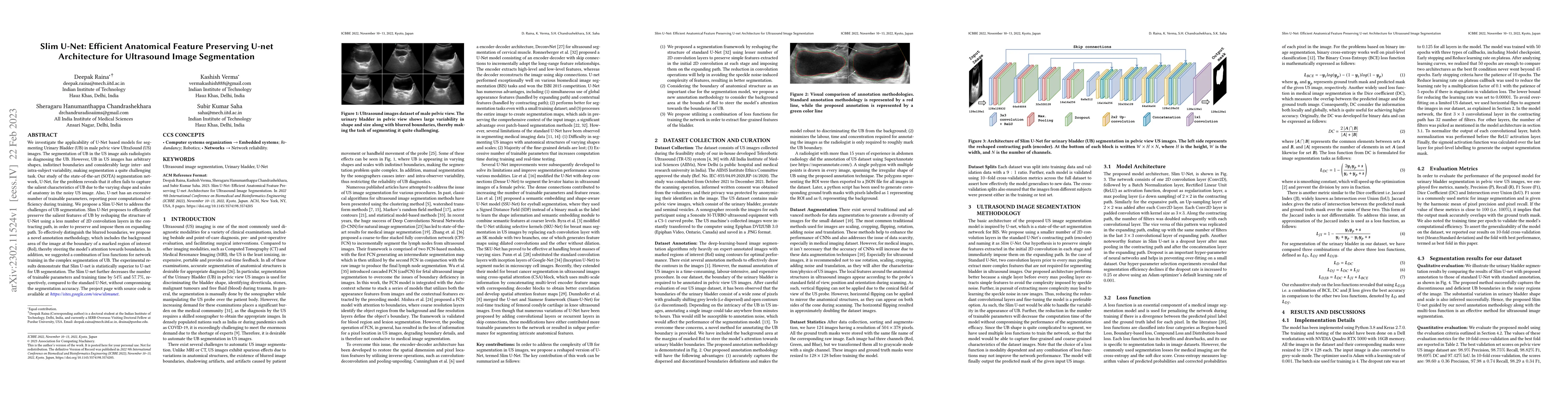 Thumbnail for Slim U-Net: Efficient Anatomical Feature Preserving U-net Architecture
  for Ultrasound Image Segmentation