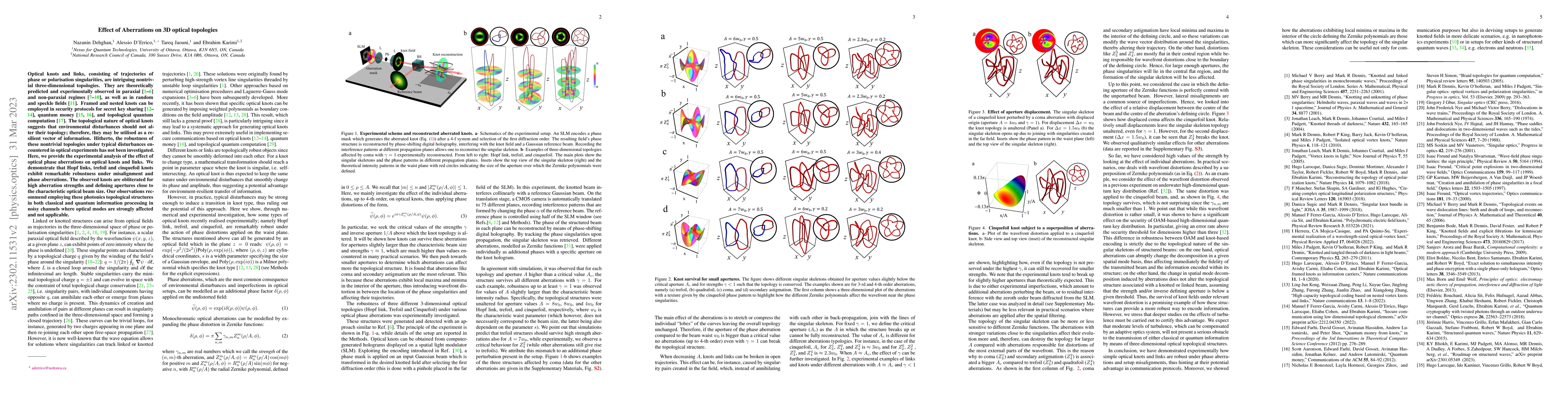 Thumbnail for Effect of Aberrations on 3D optical topologies