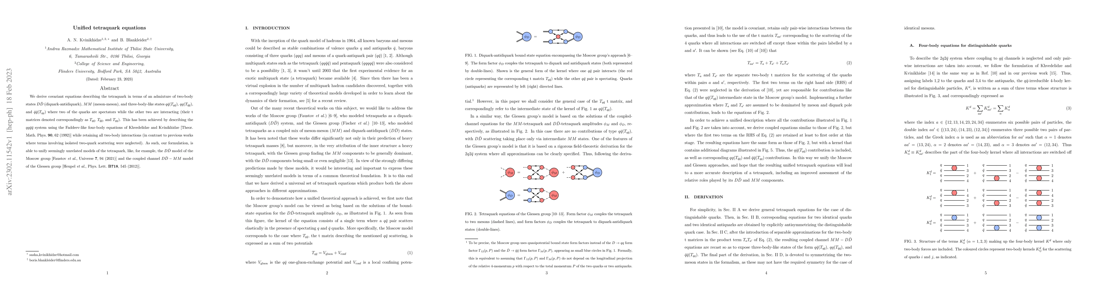 Thumbnail for Unified tetraquark equations