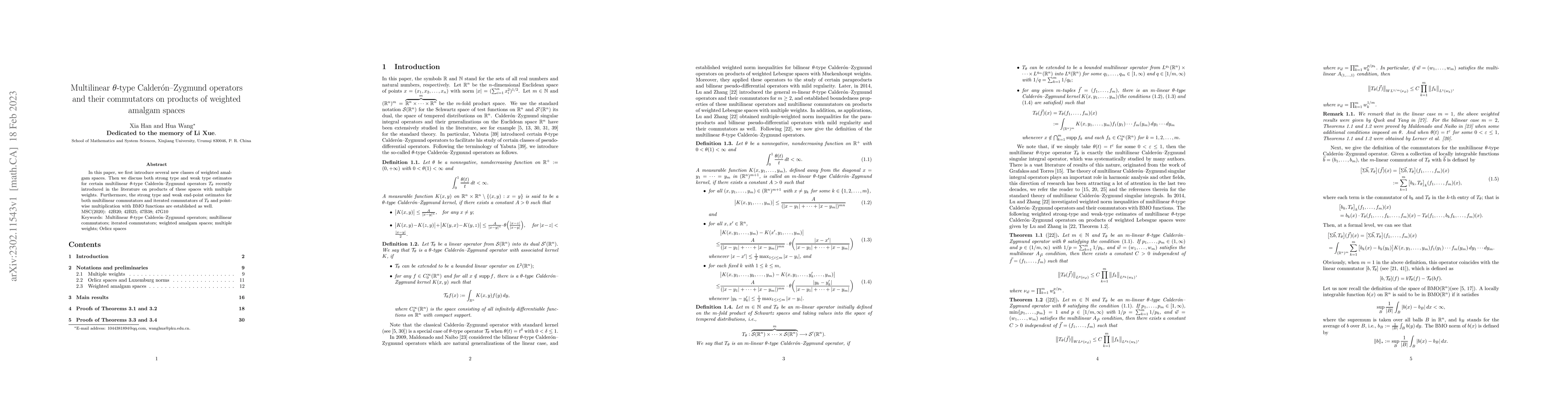 Thumbnail for Multilinear $\theta$-type Calderon--Zygmund operators and their
  commutators on products of weighted amalgam spaces