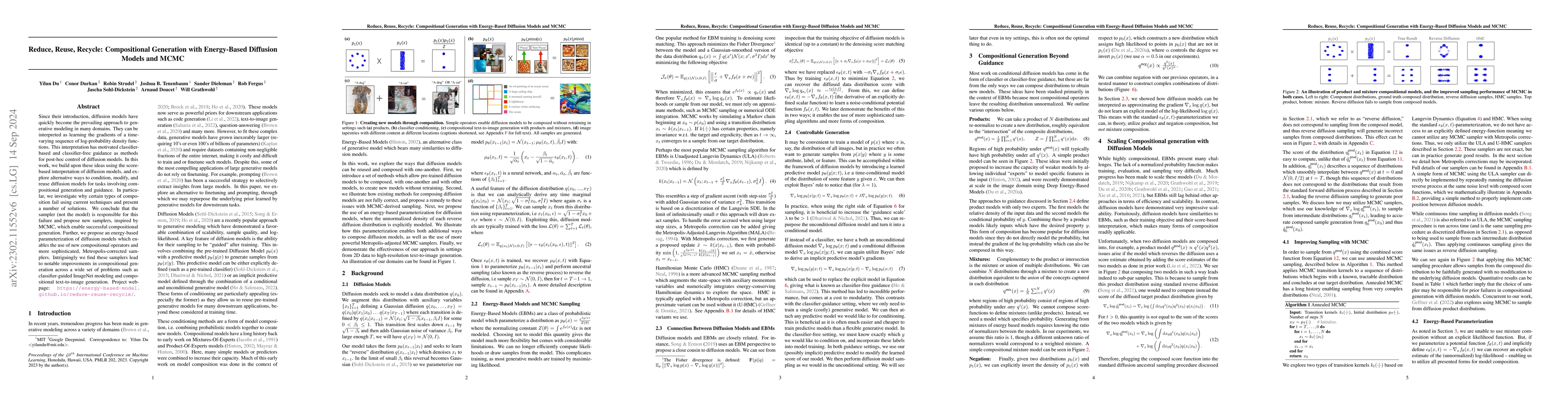 Thumbnail for Reduce, Reuse, Recycle: Compositional Generation with Energy-Based
  Diffusion Models and MCMC