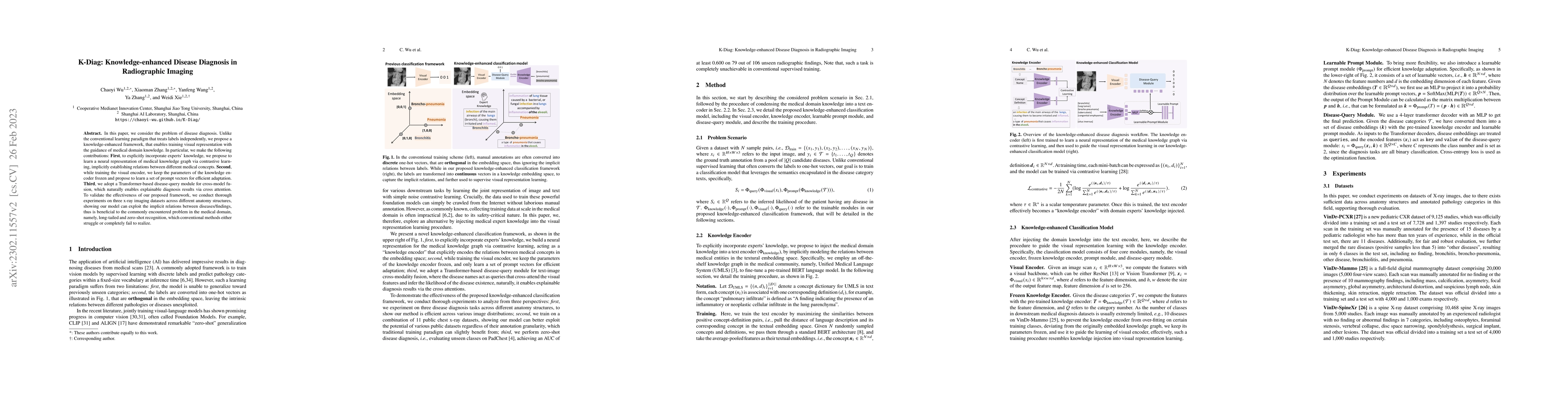 Thumbnail for K-Diag: Knowledge-enhanced Disease Diagnosis in Radiographic Imaging