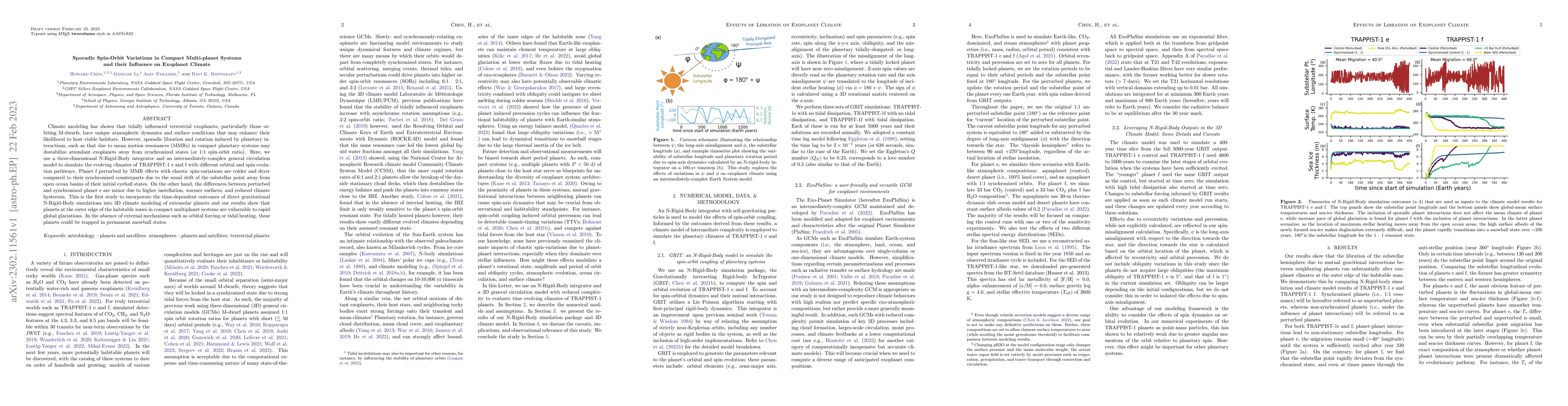 Thumbnail for Sporadic Spin-Orbit Variations in Compact Multi-planet Systems and their
  Influence on Exoplanet Climate