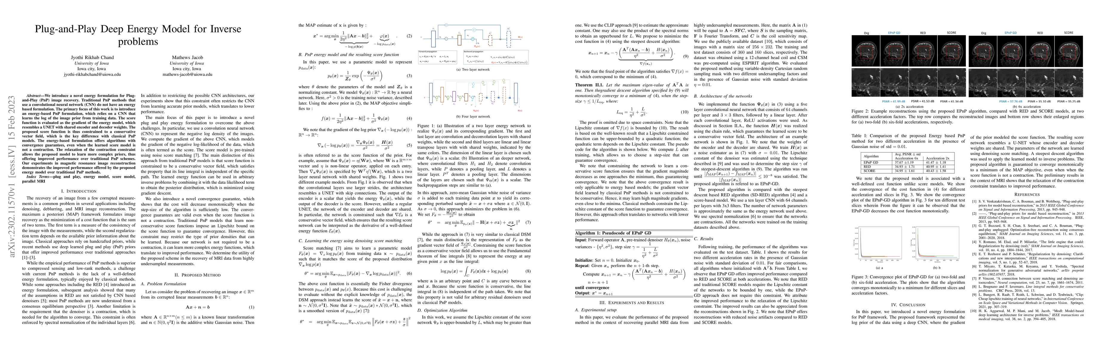 Thumbnail for Plug-and-Play Deep Energy Model for Inverse problems