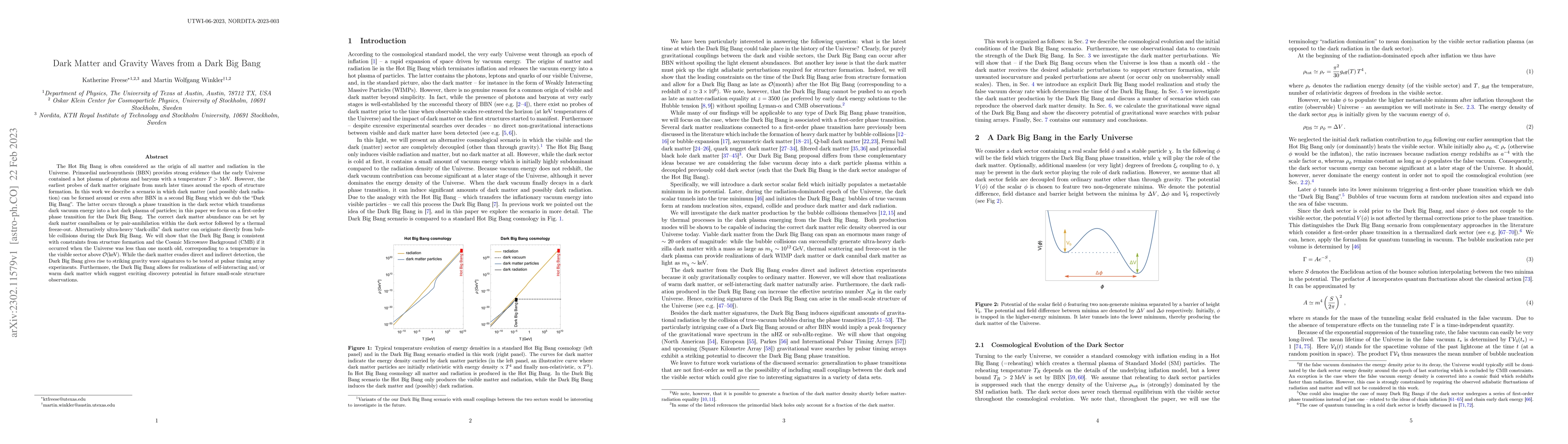 Thumbnail for Dark Matter and Gravity Waves from a Dark Big Bang