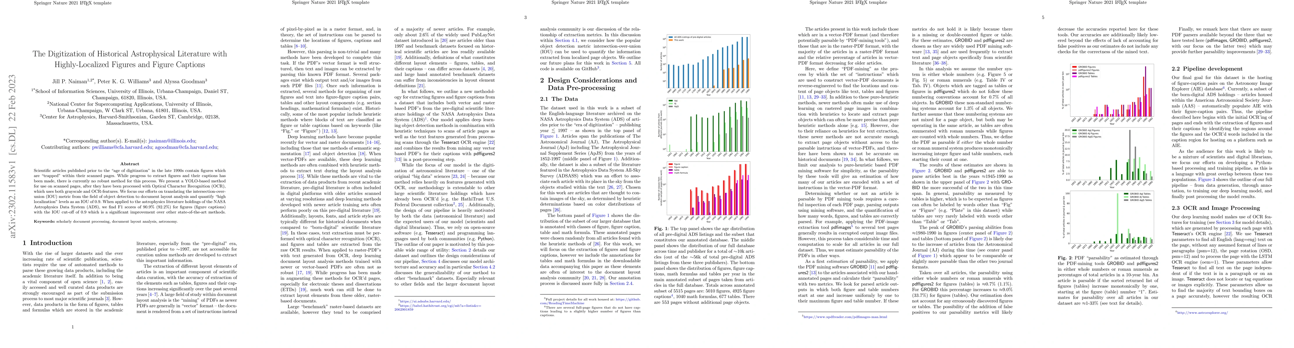 Thumbnail for The Digitization of Historical Astrophysical Literature with
  Highly-Localized Figures and Figure Captions
