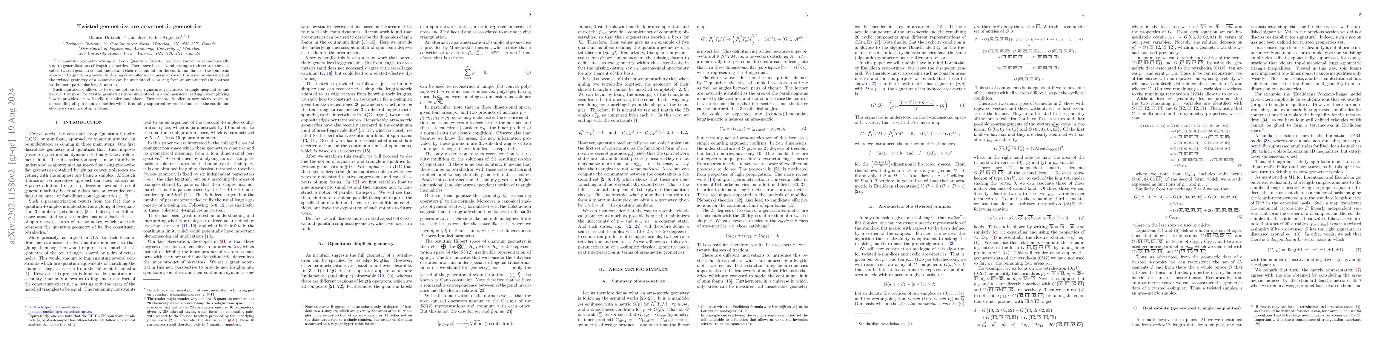 Thumbnail for Twisted geometries are area-metric geometries