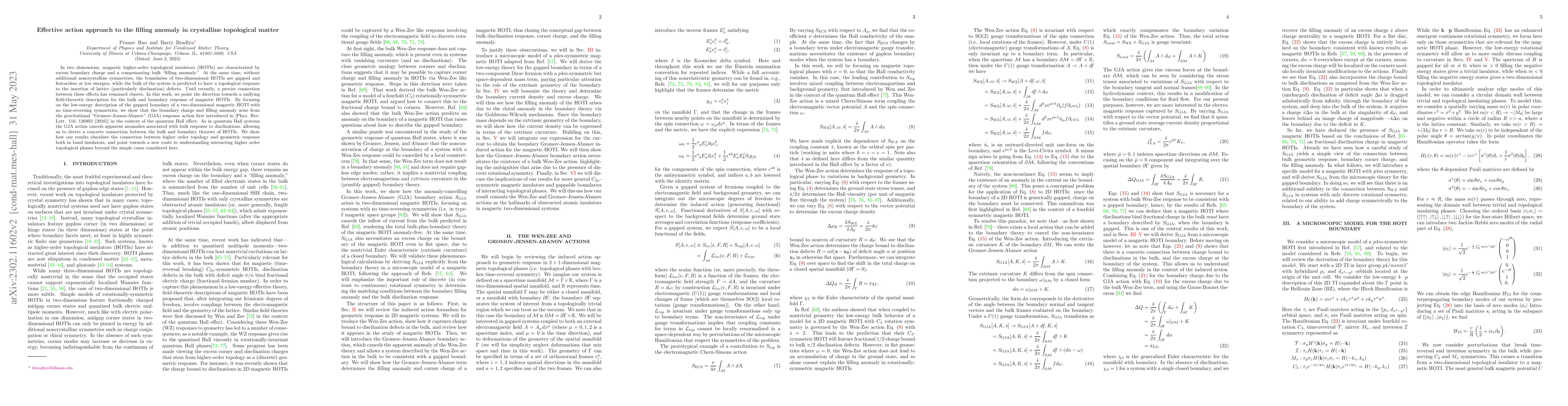 Thumbnail for Effective action approach to the filling anomaly in crystalline
  topological matter