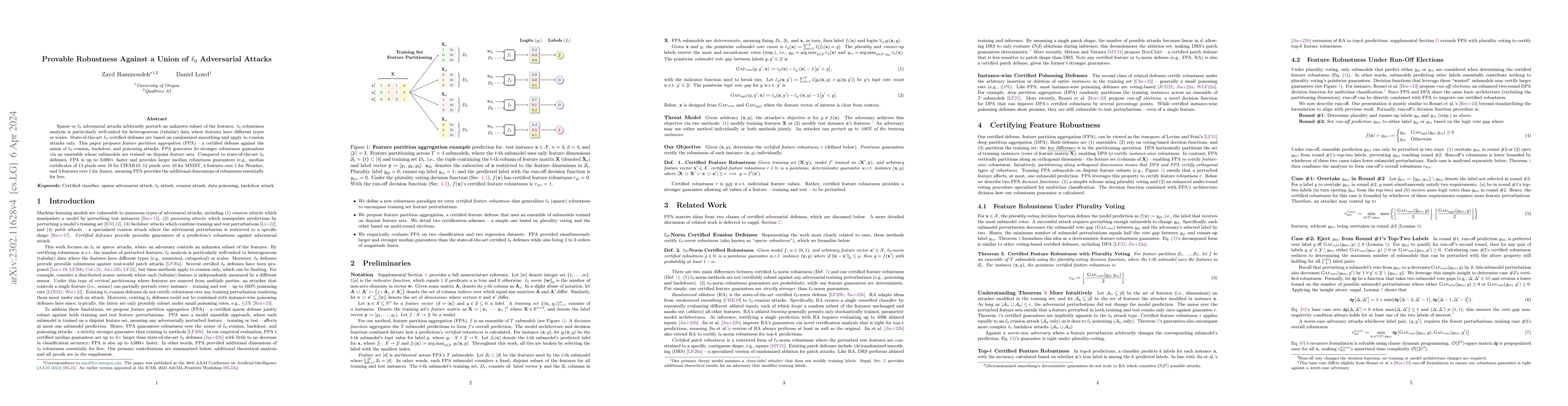 Thumbnail for Provable Robustness Against a Union of $\ell_0$ Adversarial Attacks