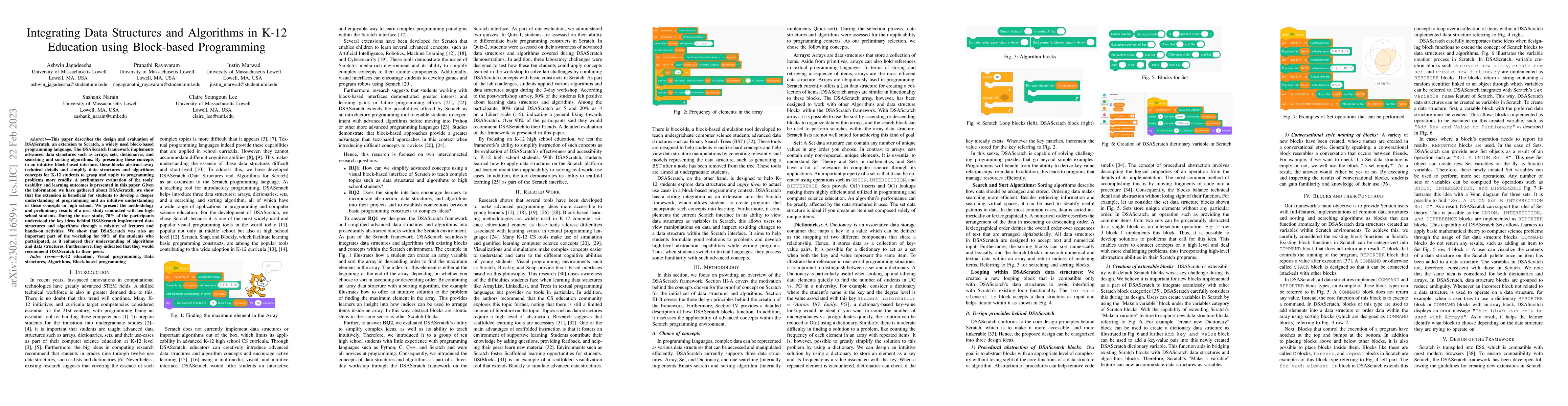 Thumbnail for Integrating Data Structures and Algorithms in K-12 Education using
  Block-based Programming