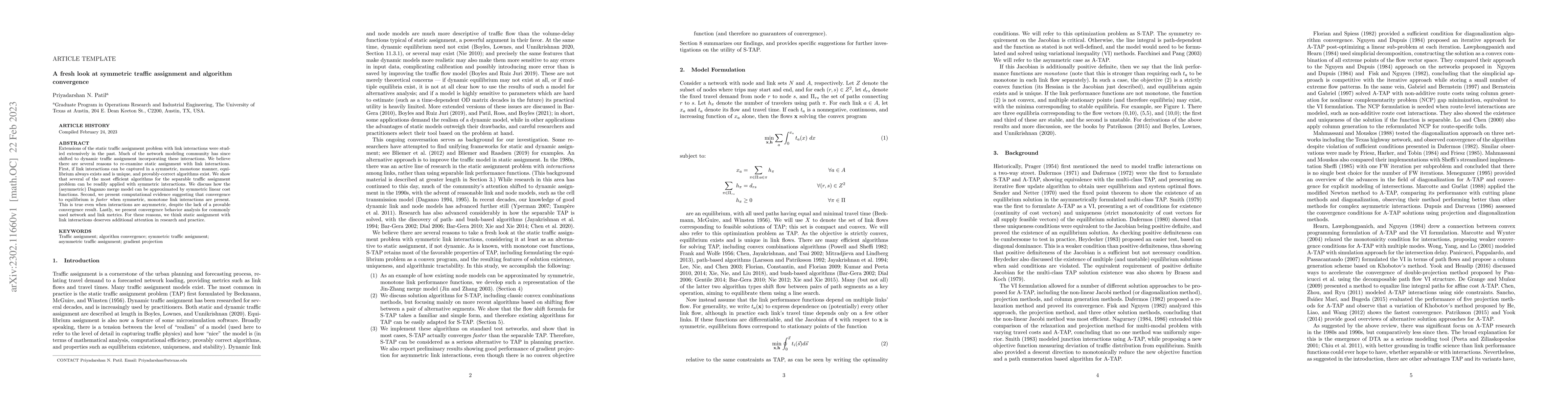 Thumbnail for A fresh look at symmetric traffic assignment and algorithm convergence
