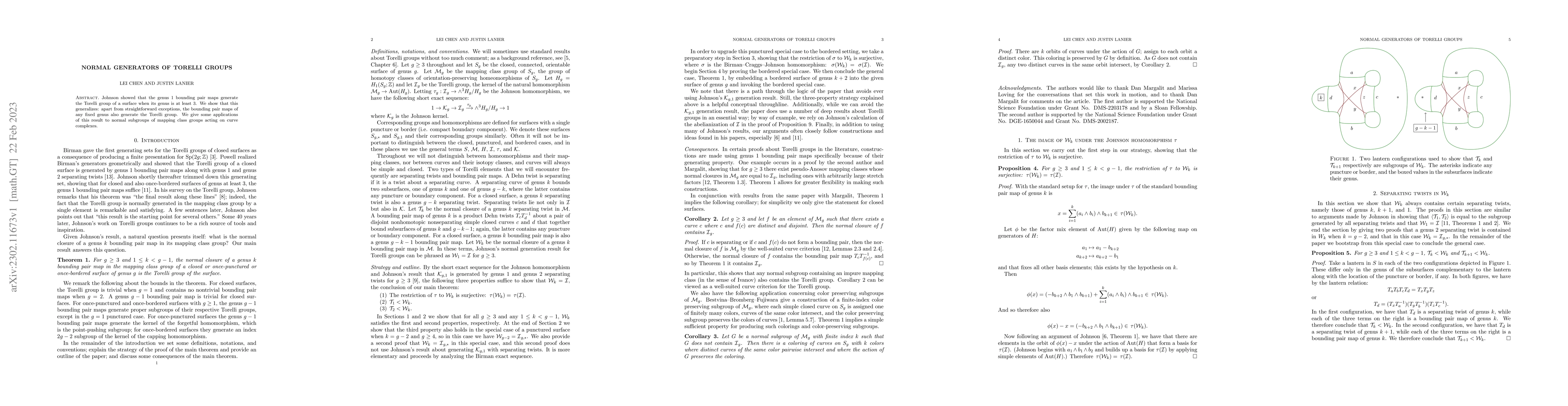 Thumbnail for Normal generators of Torelli groups