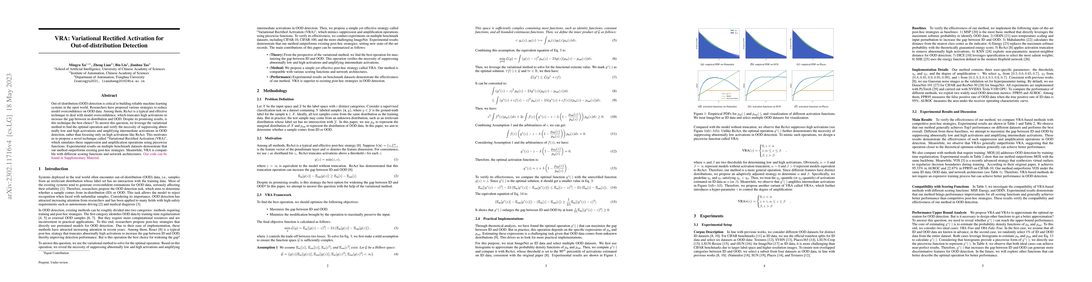 Thumbnail for VRA: Variational Rectified Activation for Out-of-distribution Detection