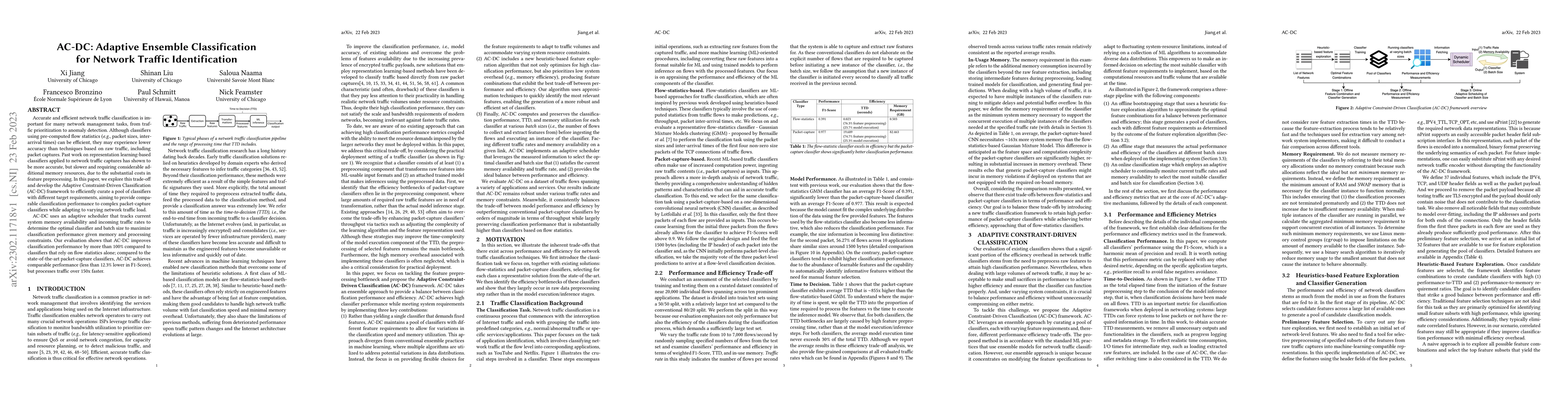 Thumbnail for AC-DC: Adaptive Ensemble Classification for Network Traffic
  Identification