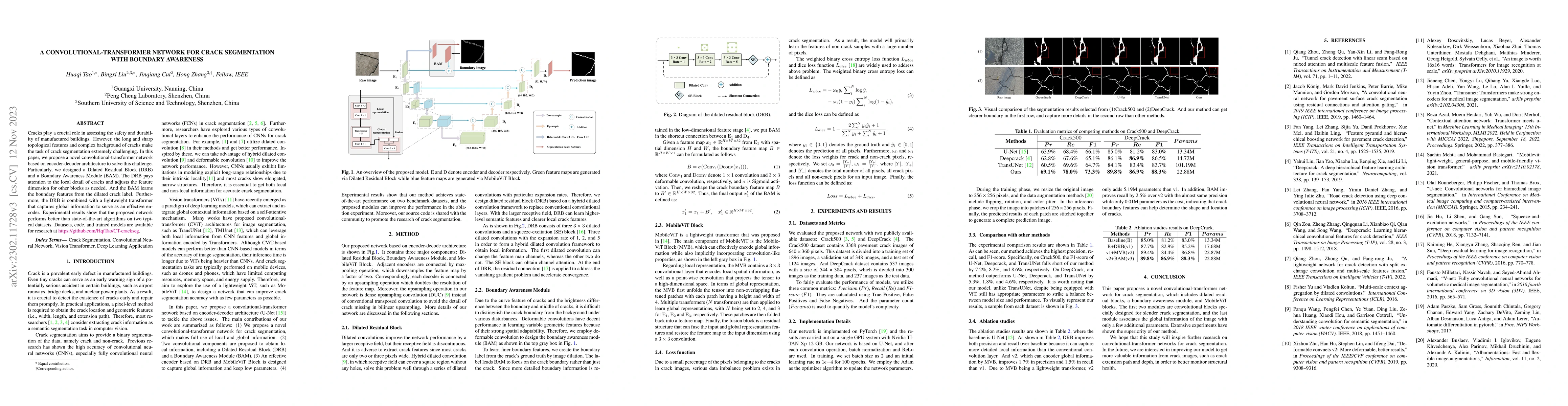 Thumbnail for A Convolutional-Transformer Network for Crack Segmentation with Boundary
  Awareness