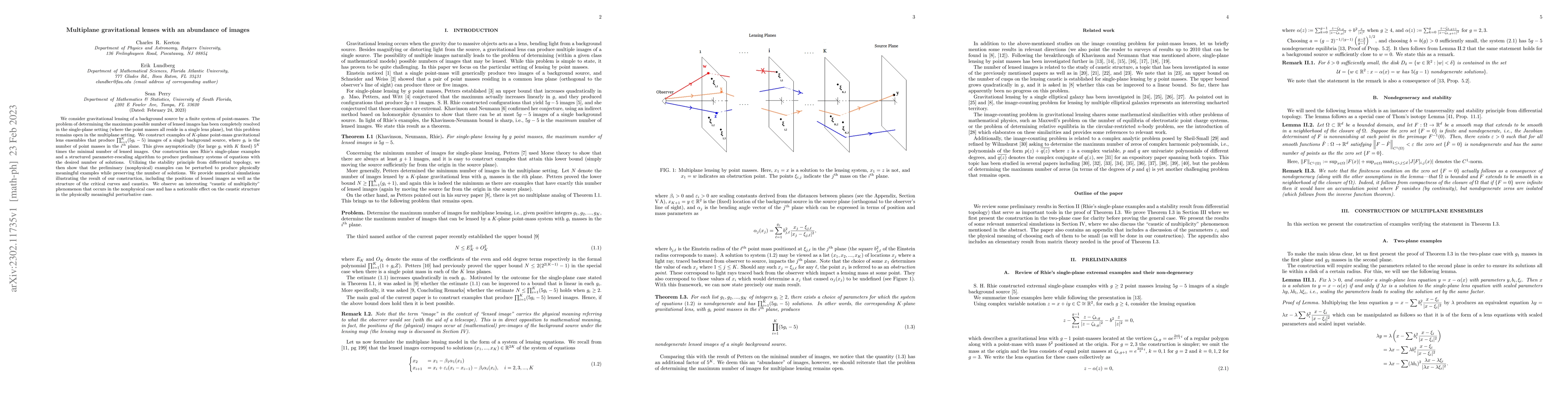 Thumbnail for Multiplane gravitational lenses with an abundance of images