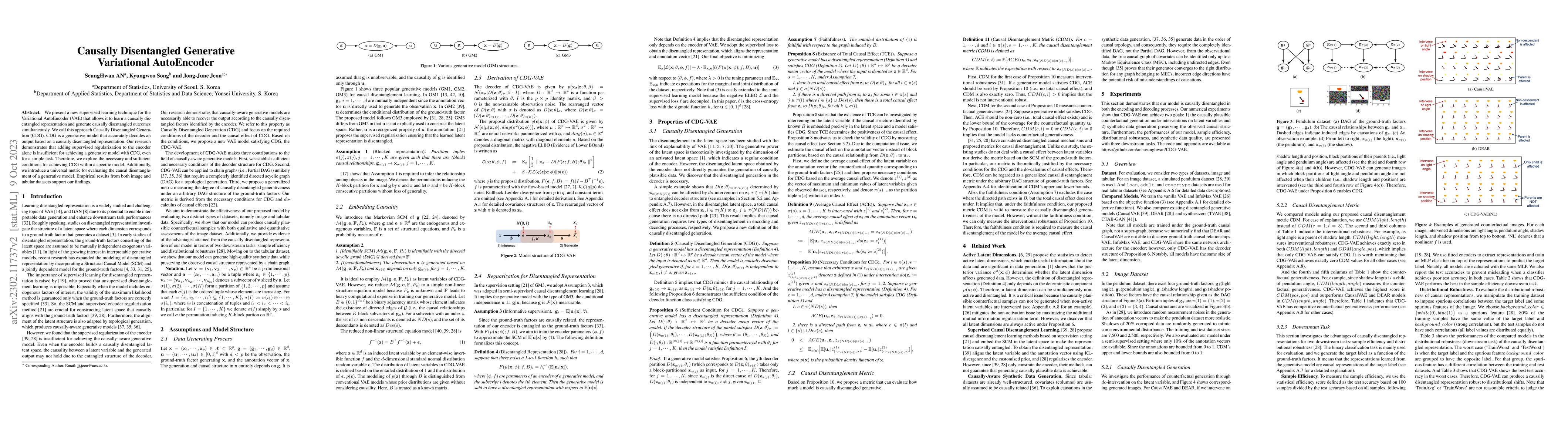 Thumbnail for Causally Disentangled Generative Variational AutoEncoder