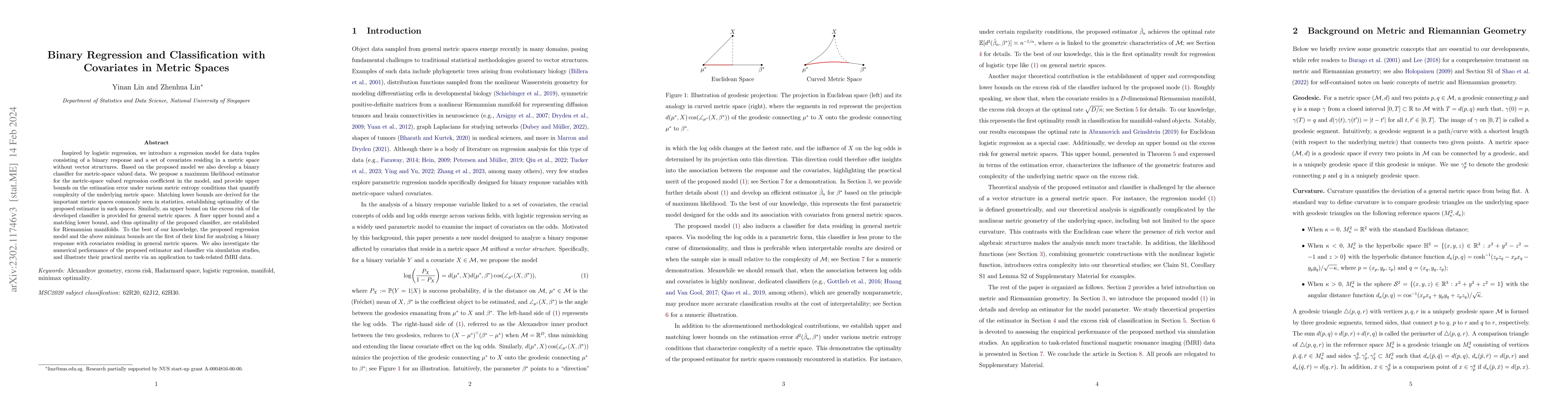 Thumbnail for Binary Regression and Classification with Covariates in Metric Spaces