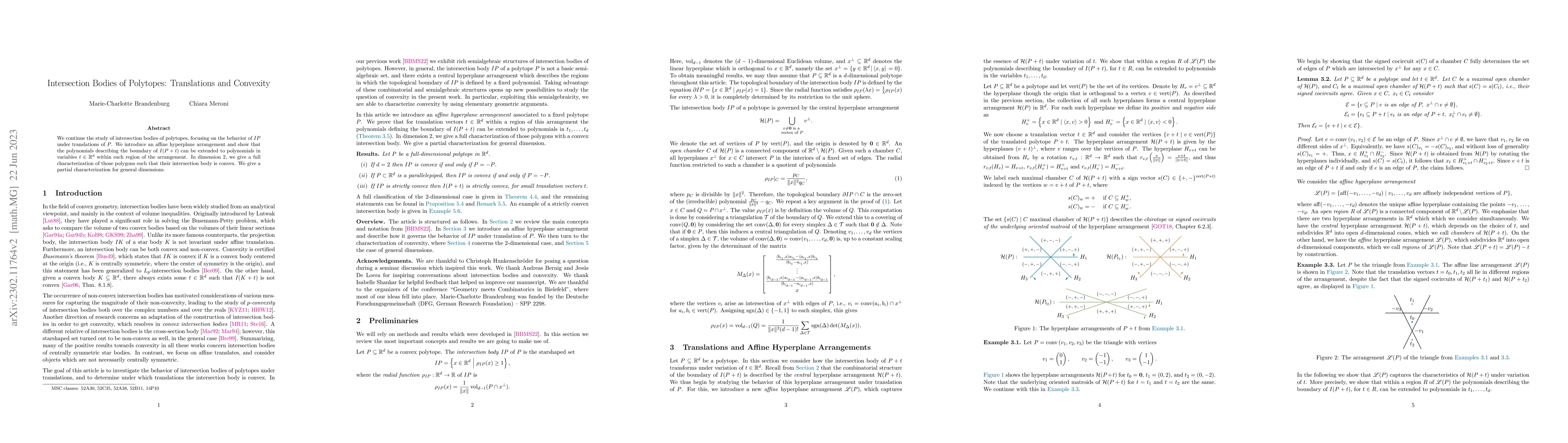 Thumbnail for Intersection Bodies of Polytopes: Translations and Convexity