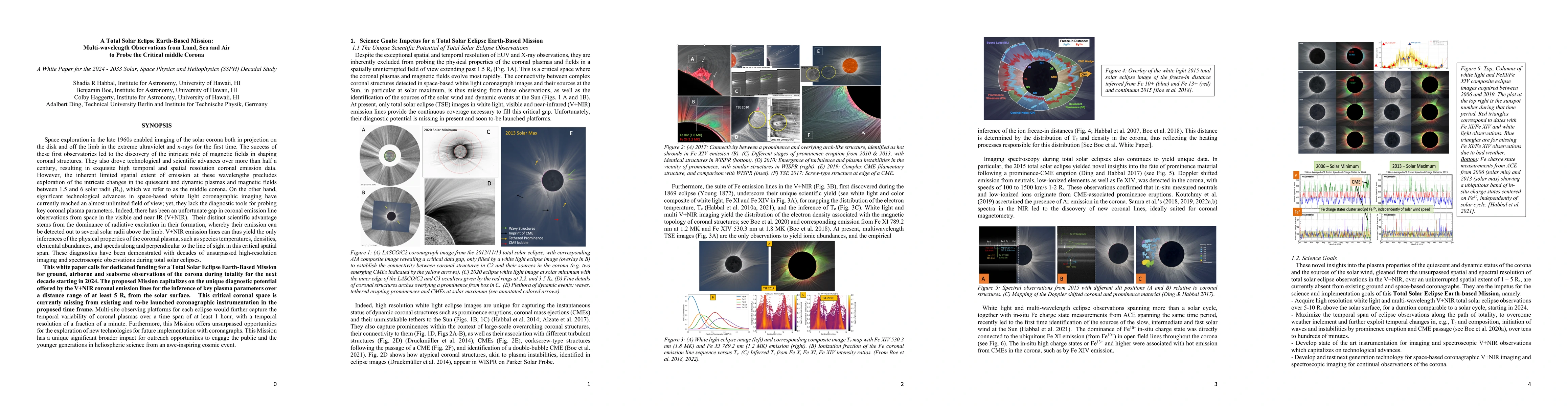Thumbnail for A Total Solar Eclipse Earth-Based Mission: Multi-wavelength Observations
  from Land, Sea and Air to Probe the Critical middle Corona