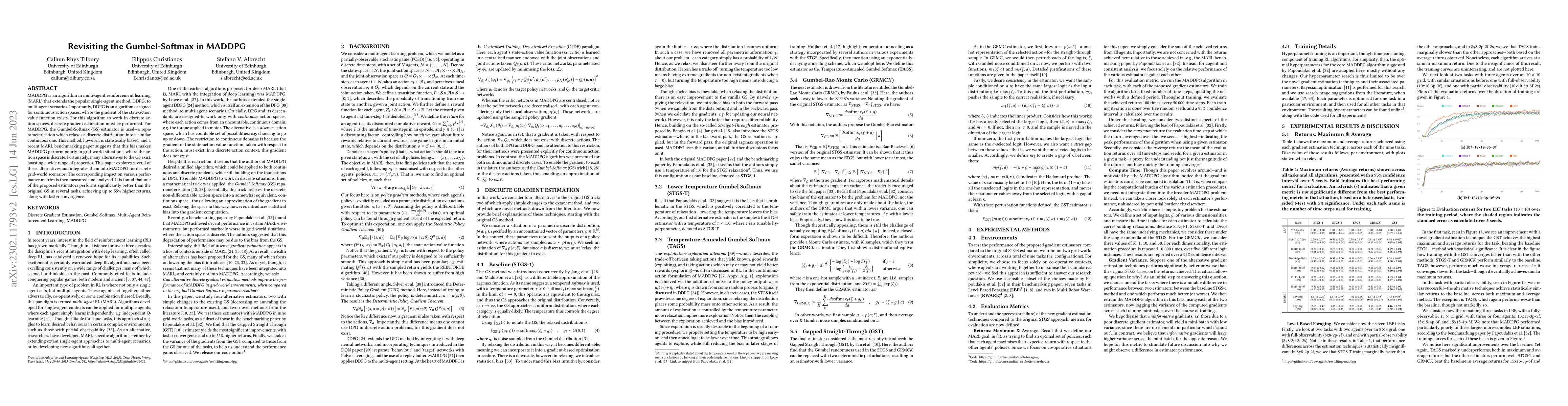 Thumbnail for Revisiting the Gumbel-Softmax in MADDPG