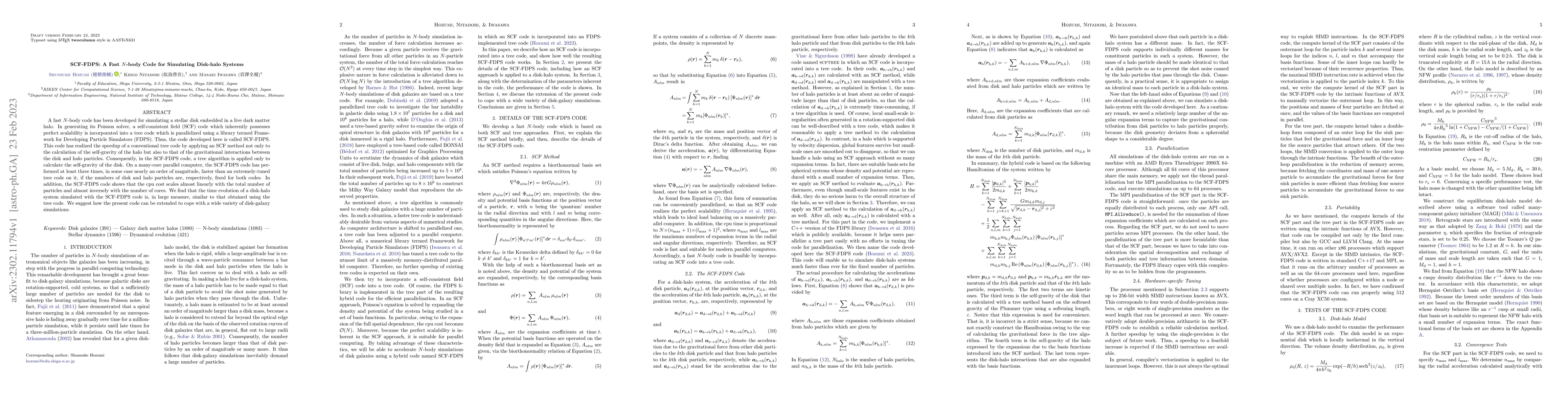Thumbnail for SCF-FDPS: A Fast $N$-body Code for Simulating Disk-halo Systems
