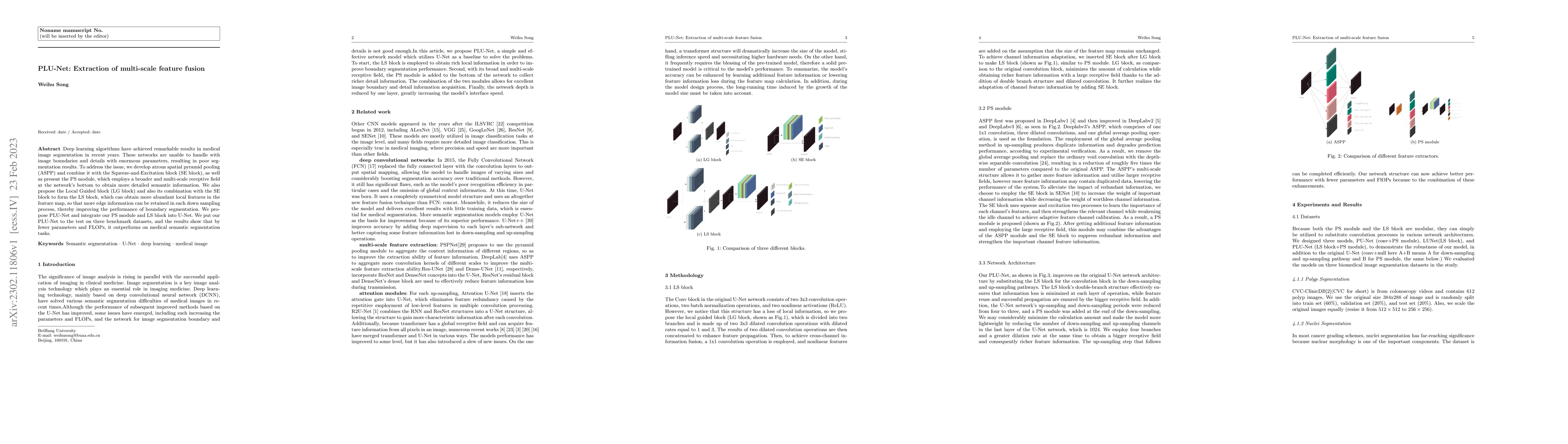 Thumbnail for PLU-Net: Extraction of multi-scale feature fusion