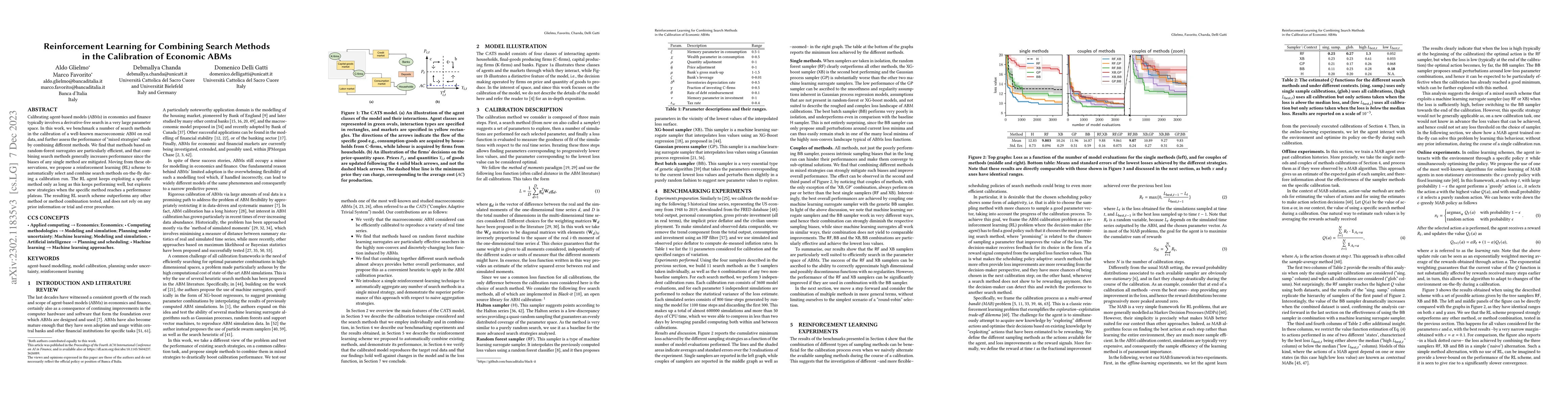 Thumbnail for Reinforcement Learning for Combining Search Methods in the Calibration
  of Economic ABMs