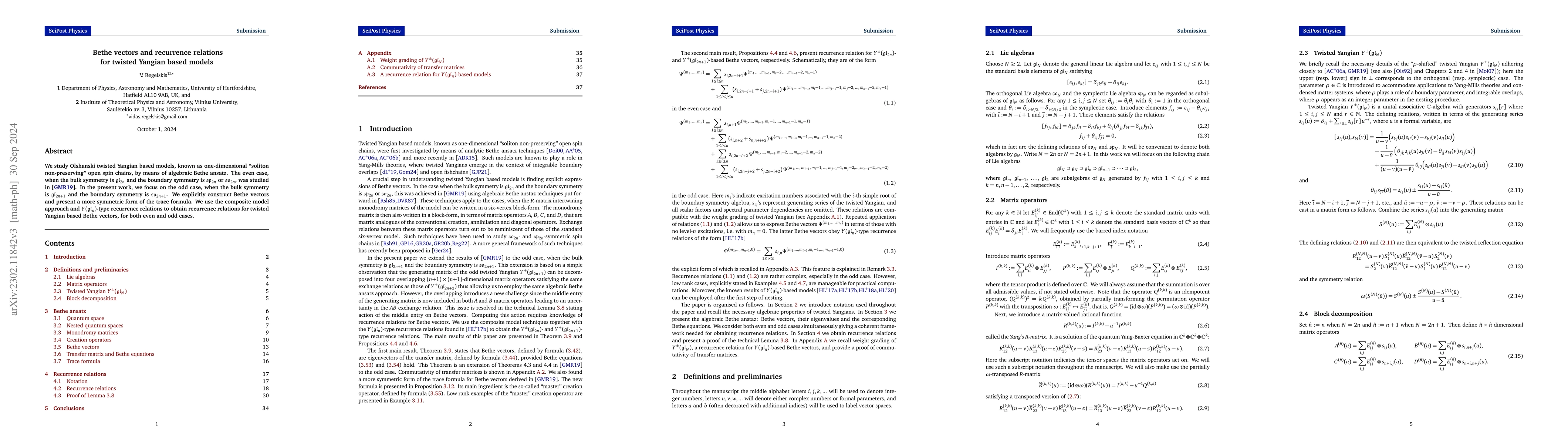 Thumbnail for Bethe vectors and recurrence relations for twisted Yangian based models