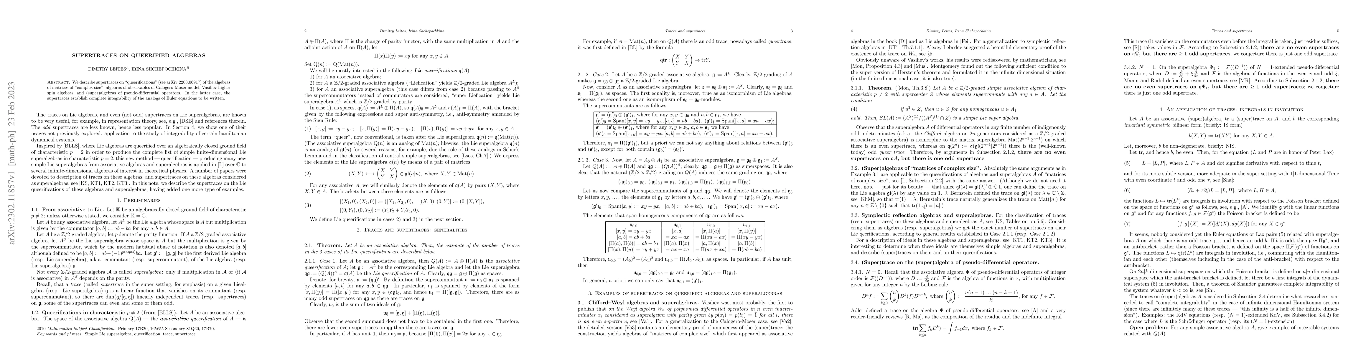 Thumbnail for Supertraces on queerified algebras
