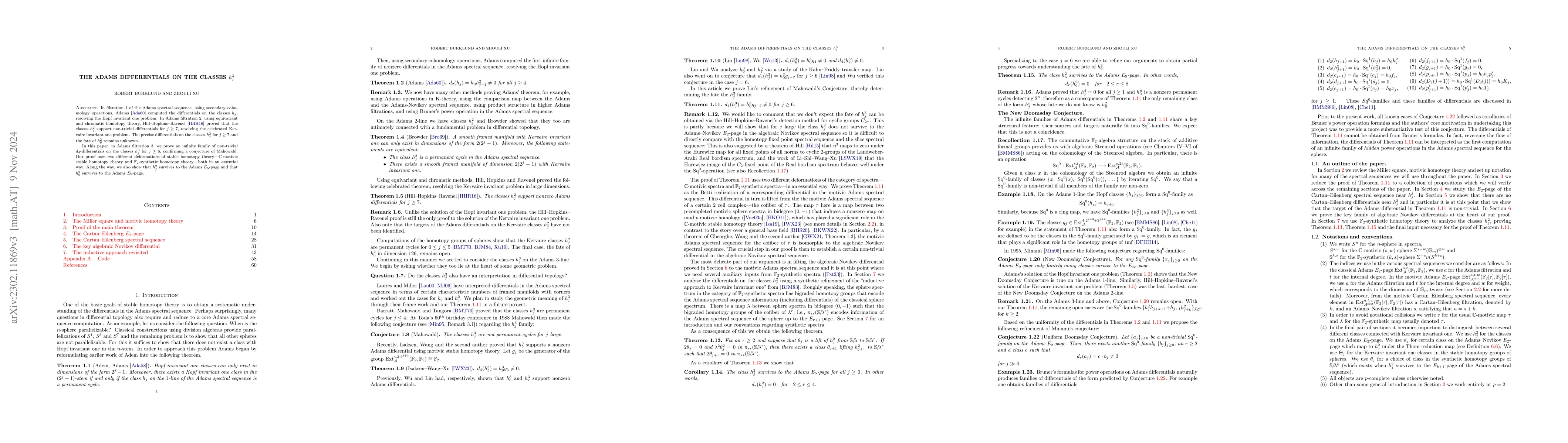 Thumbnail for The Adams differentials on the classes $h_j^3$