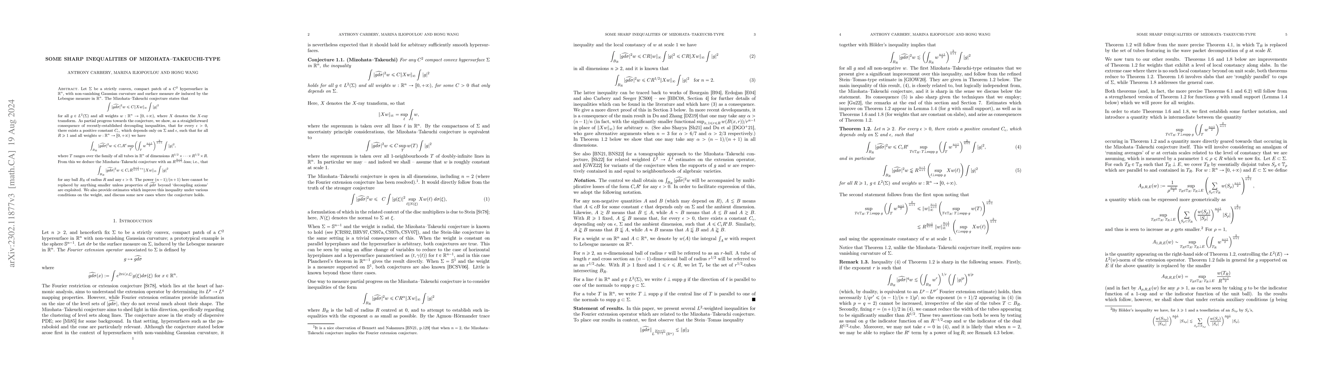 Thumbnail for Some sharp inequalities of Mizohata--Takeuchi-type