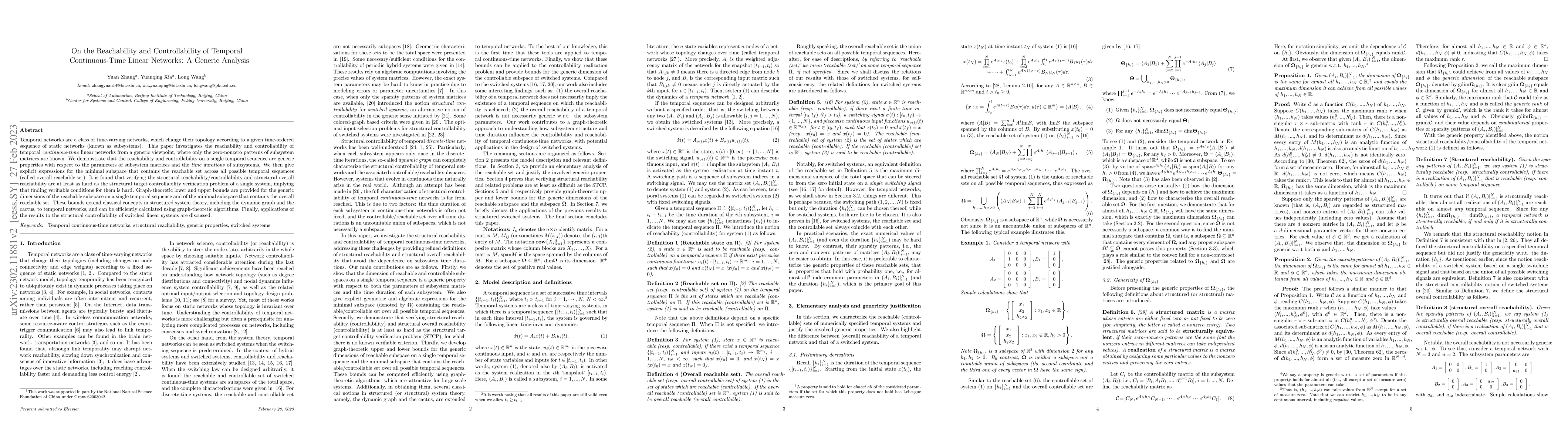 Thumbnail for On the Reachability and Controllability of Temporal Continuous-Time
  Linear Networks: A Generic Analysis