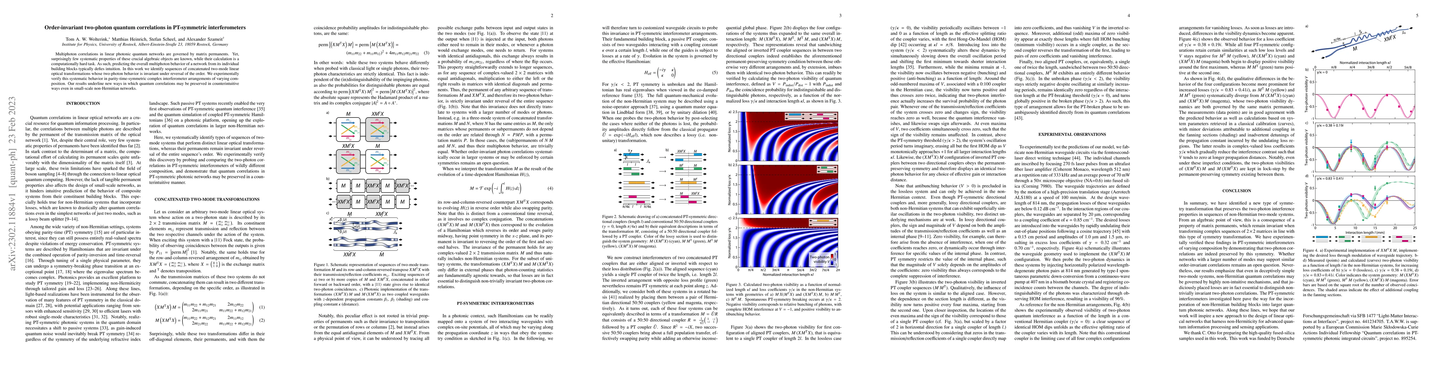 Thumbnail for Order-invariant two-photon quantum correlations in PT-symmetric
  interferometers