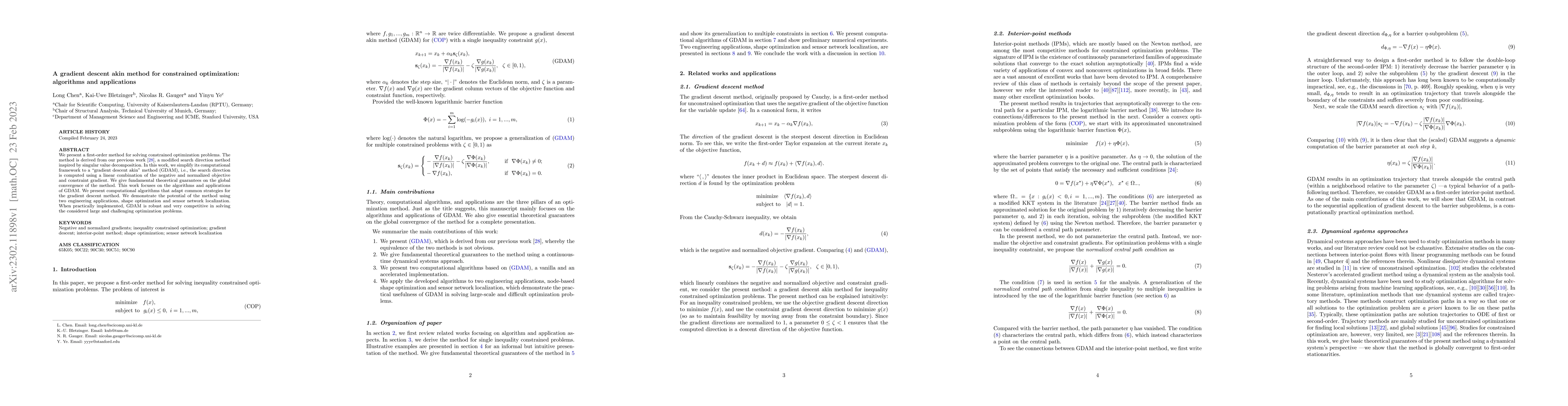 Thumbnail for A gradient descent akin method for constrained optimization: algorithms
  and applications